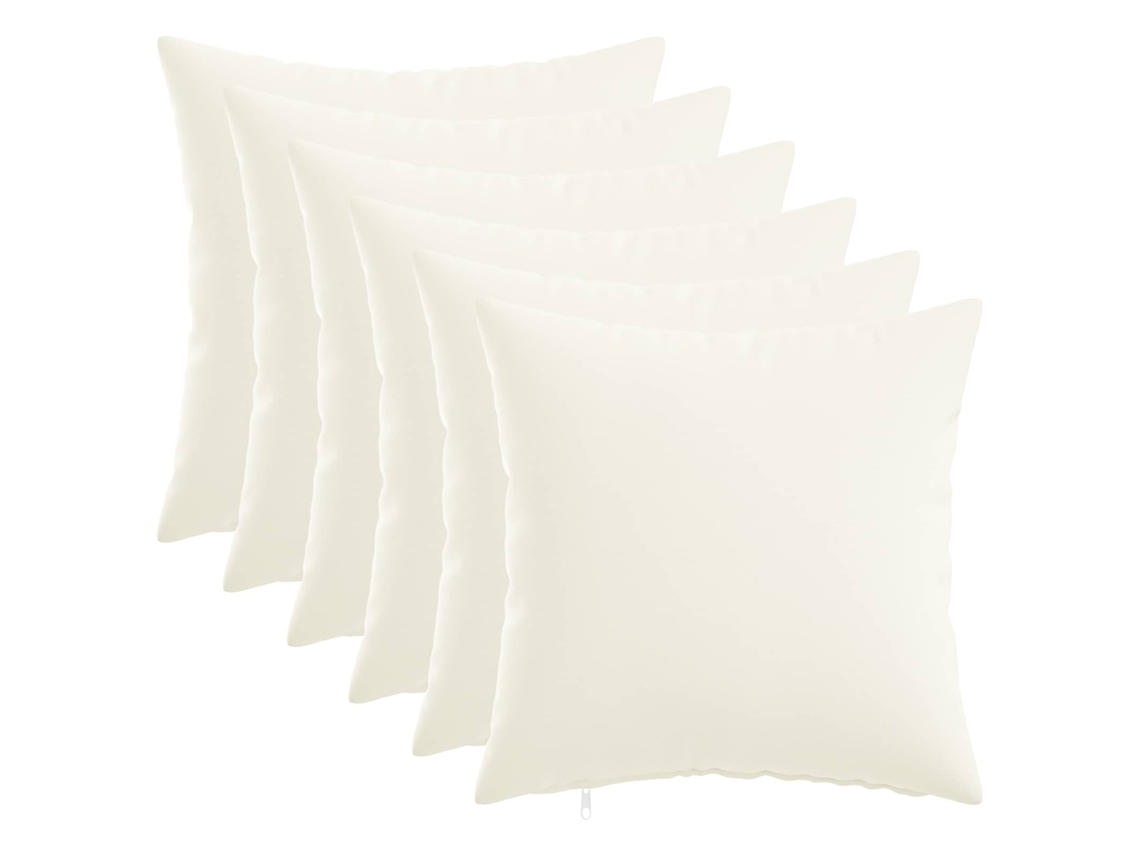 Vidaxl Capa Almofada 6 Unid. Heerlen Branco 40 X 40 Cm Tecido