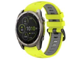 Bracelete para Garmin Silicone com Fivela de Aço de Liberação Rápida Duas Cores Verde limão + Cinza XIAOMOYU (26mm)