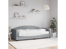 Cama De Solteiro | Camas Para Quarto | Sofá-cama Com Colchão 90x190 Cm Tecido Cinzento-claro