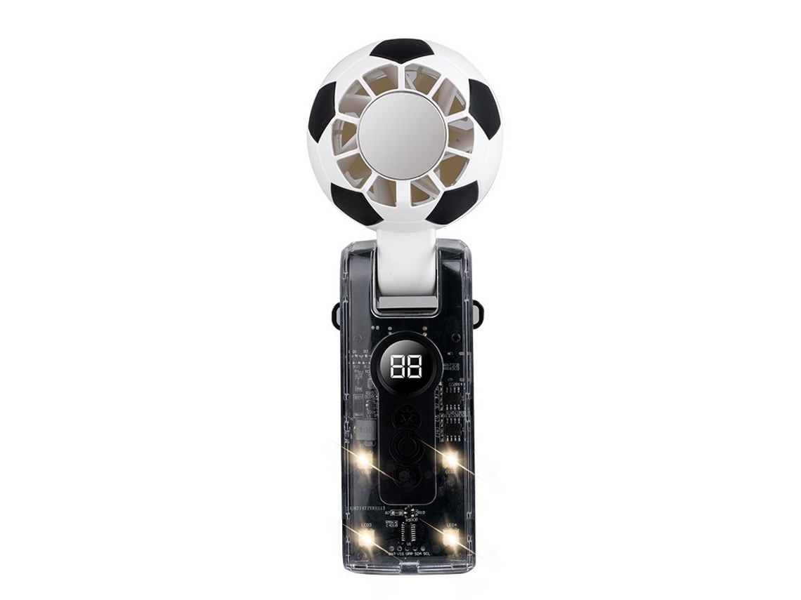 Ventilador Portátil Mini com Refrigeração Bateria 3600mah 10h Autonomia Design Futebol 199 Velocidades Cor Grafit Presente STELASPLEN
