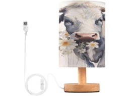 Conjunto De 3 Luminárias Cabeceira Led Para Quarto, Luminária De Leitura Com Cúpula Tecido, Base De Madeira E Porta Usb