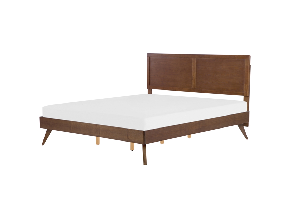 Cama de Casal BELIANI Istres de Mdf Freixo Escuro 180x200