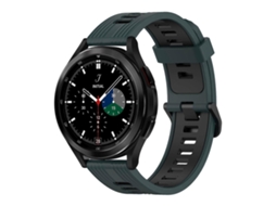 Pulseira De Silicone Bicolor Com Padrão Vertical Para Samsung Galaxy Watch 4 Classic 42mm 20mm