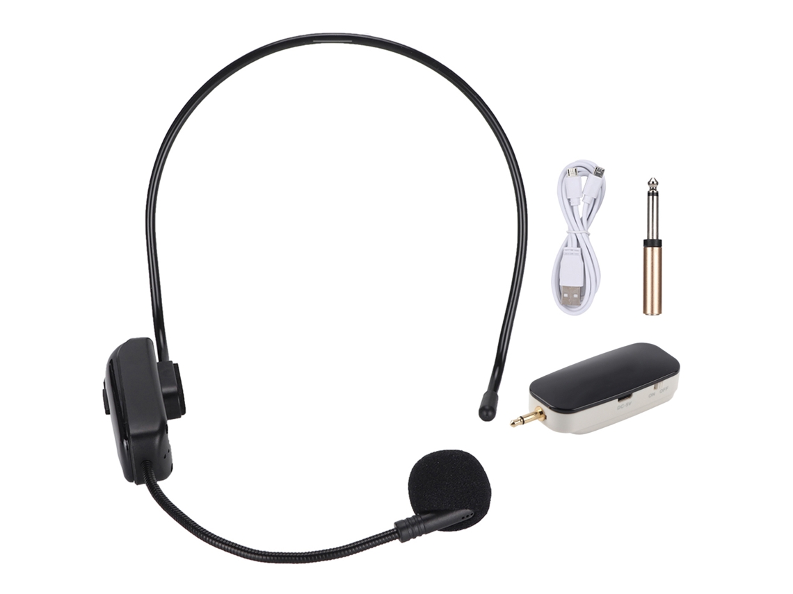 Microfone Sem Fio Uhf Headset Para Ensino Reunião Guia Turístico Mic