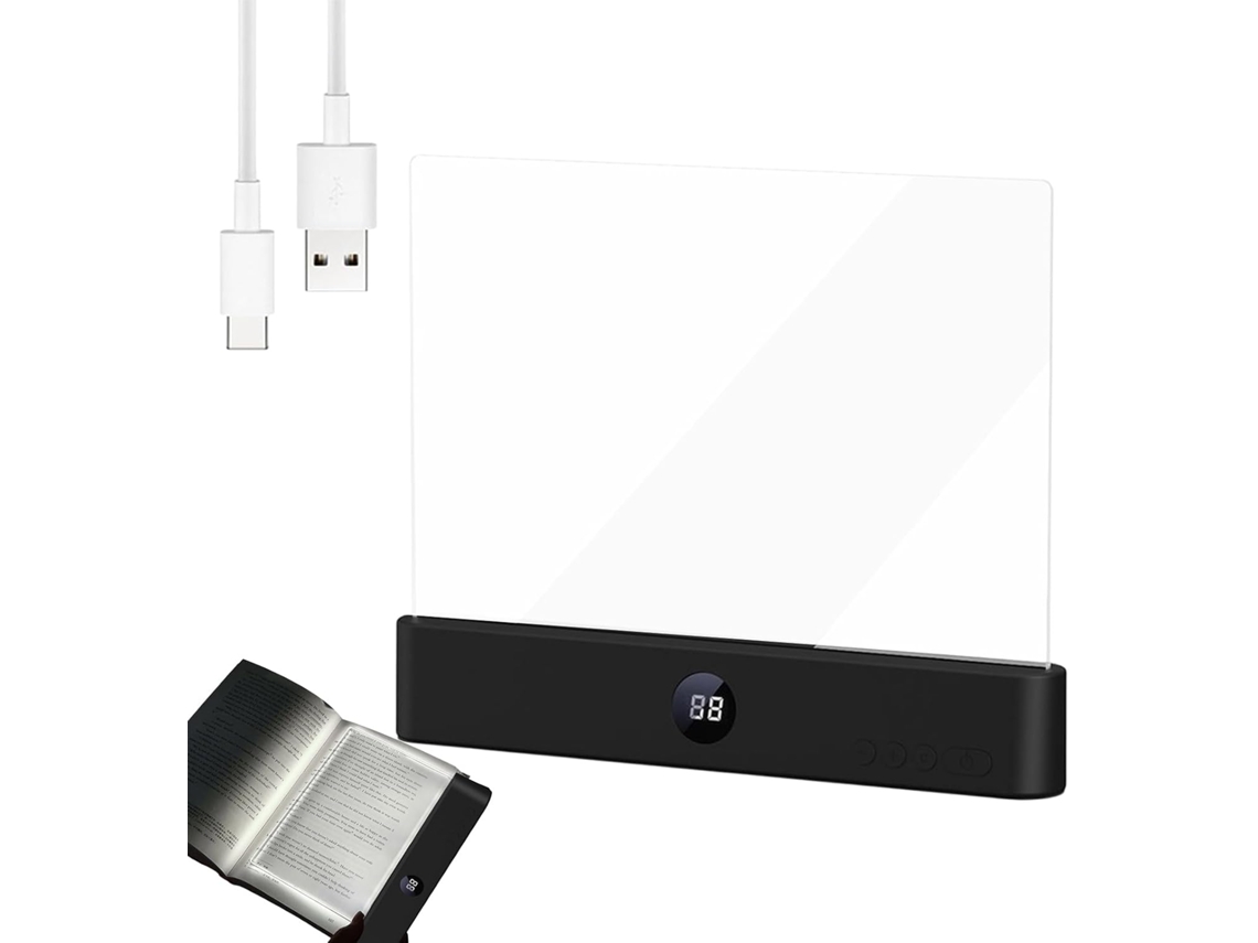 Luz De Leitura Com Marcador Página – Led Plana 3 Modos, Ideal Para Estudo, Leitura Em Dormitórios E Noturna Sem Fio