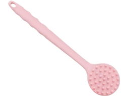 Escova De Banho Esfoliante Com Cabo Longo, Feita De Silicone, Para Costas E Corpo, Textura Macia E Função De Massagem