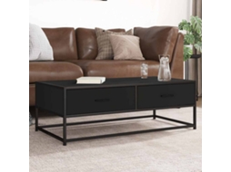Vidaxl Mesa De Centro 100x50x35 Cm Derivados De Madeira/metal Preto