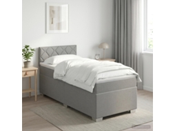 Vidaxl Cama Box Spring Com Colchão E Led Cinzento-claro 80 X 200 Cm