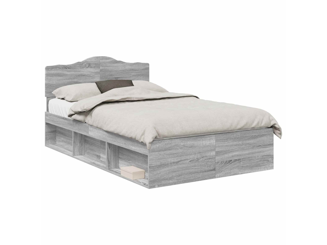 Estrutura da Cama com Cabeceira Cinza Sonoma 120x190 cm MAISON EXCLUSIVE