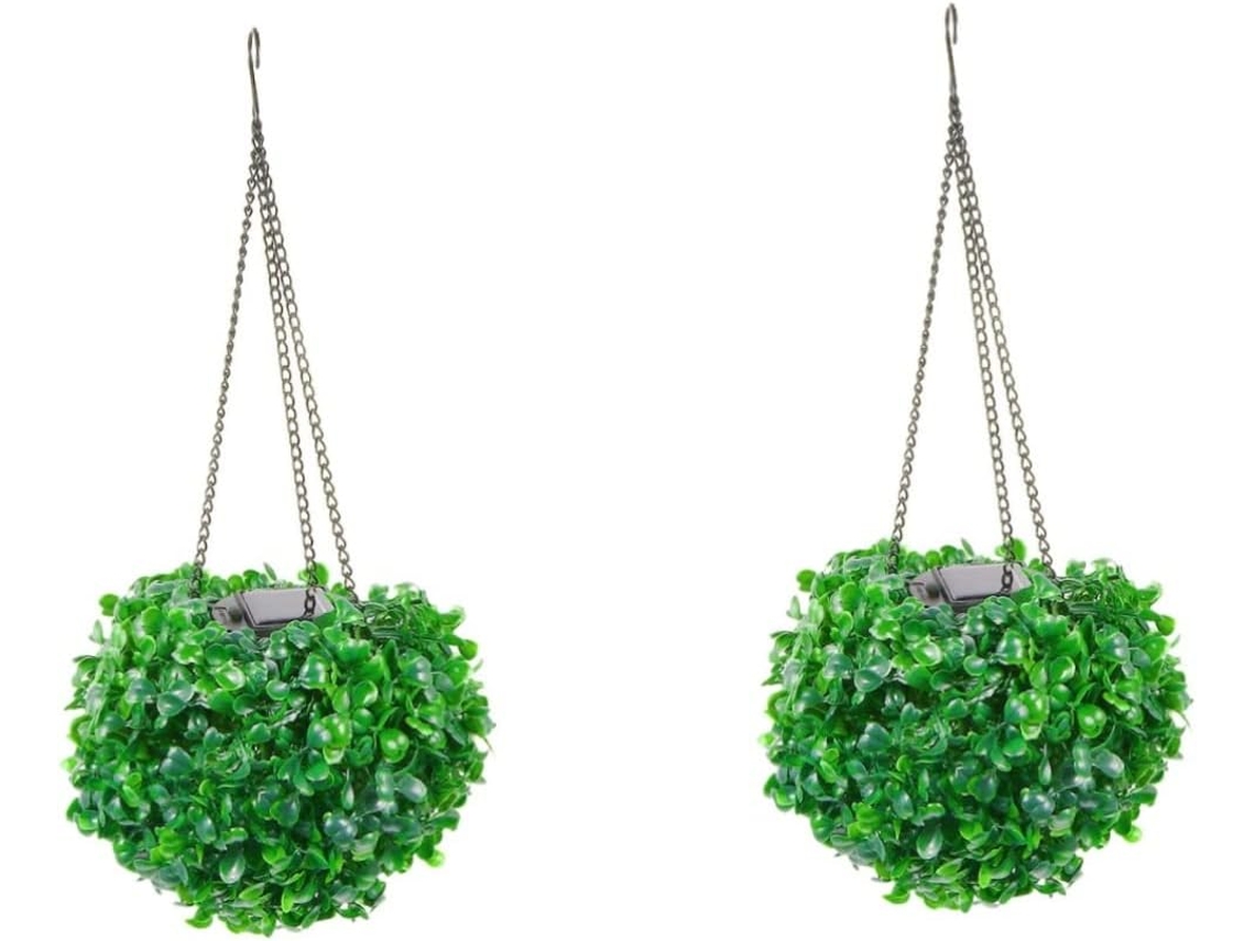 Conjunto De 2 Lâmpadas Decorativas Artificiais Com Efeito Topiaria Solar E Led