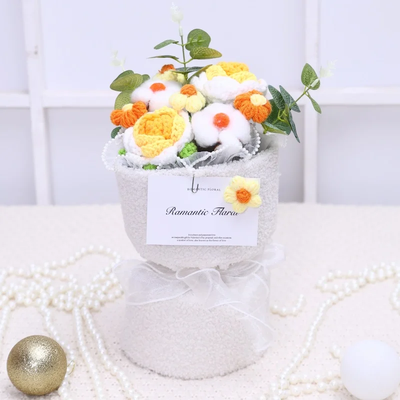 Buquês De Rosas Feitos À Mão Em Crochê, Buquês De Tricô, Decoração Para Casa