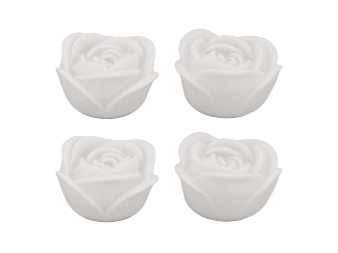 Conjunto de 4 Velas de Led em Formato de Rosa CHABERLU