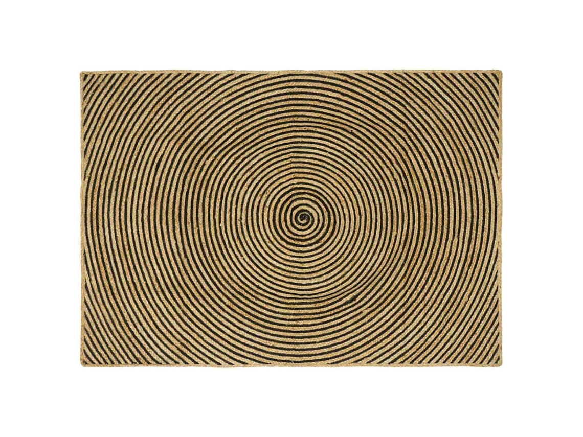Vidaxl Tapete De Área Preto 120 X 170 Cm Juta