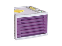 Bloco Classificador de Secretária 37X30 5X21 5 cm 6 Gavetas Violeta
