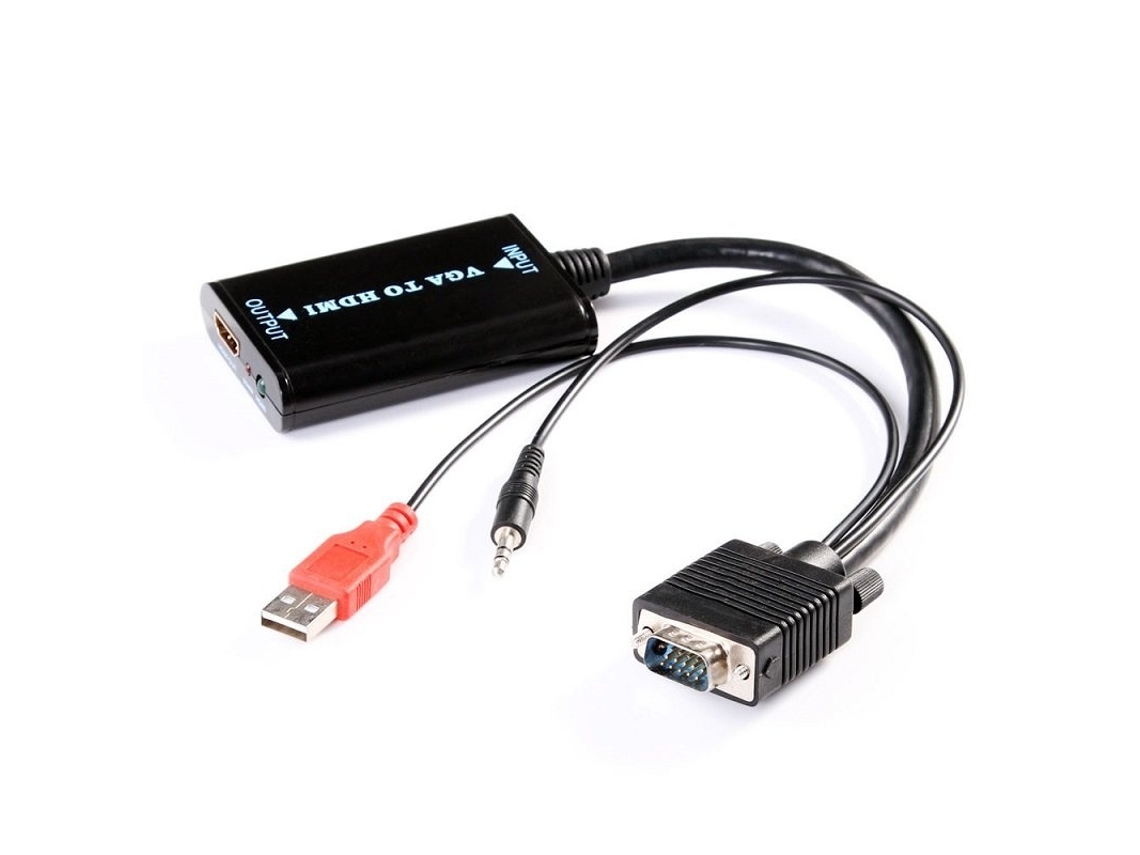 Lurelia Cabo Vga Para Hdmi, 1080p, 32,5 Cm, Com Áudio, Vermelho