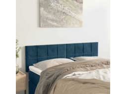 Vidaxl Cabeceiras Azul-escuro 144x5x78/88 Cm Veludo