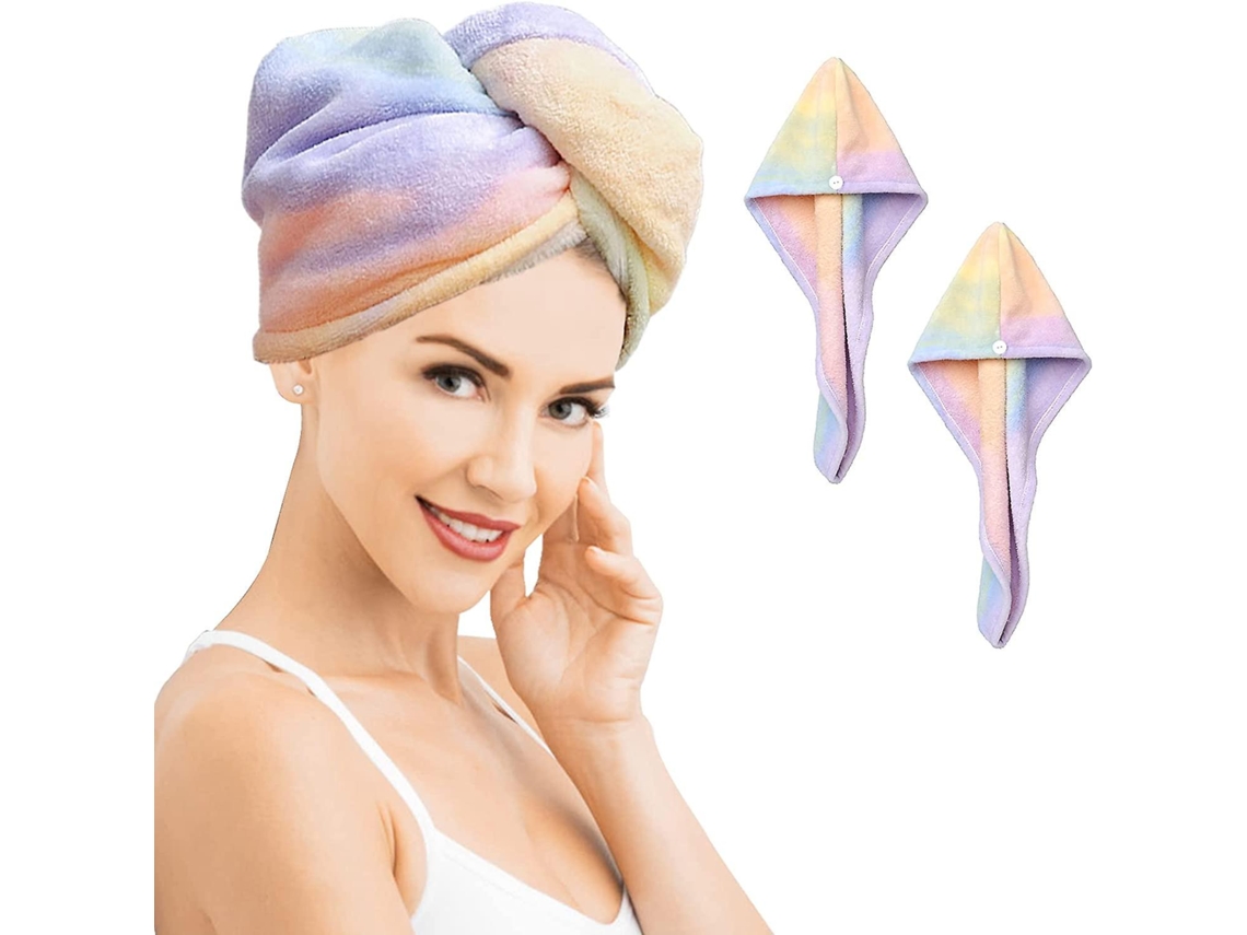 Toalha De Microfibra Para Cabelo De Secagem Rápida - Superabsorvente (pacote Com 2)