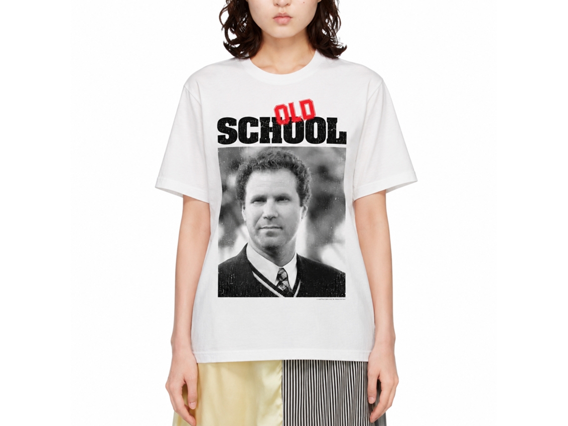 Rockinstone Old School Movie Frank And Logo White Adult T-shirt Size:m