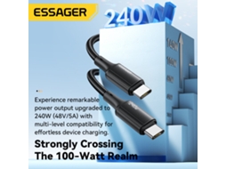 Cabo Essager Es-x45 5a 240w Tipo C Para Tipo C Com Carregamento Rápido Pd3.1, Transmiss?o De Dados, 1 M/2 M De Comprimento