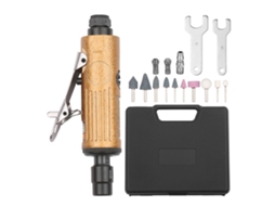 Kit De Esmeril De Matriz Recto Neumático Mini 25000rpm Con Pinzas 1/4" 1/8" Y 10 Piedras Abrasivas Kp-620