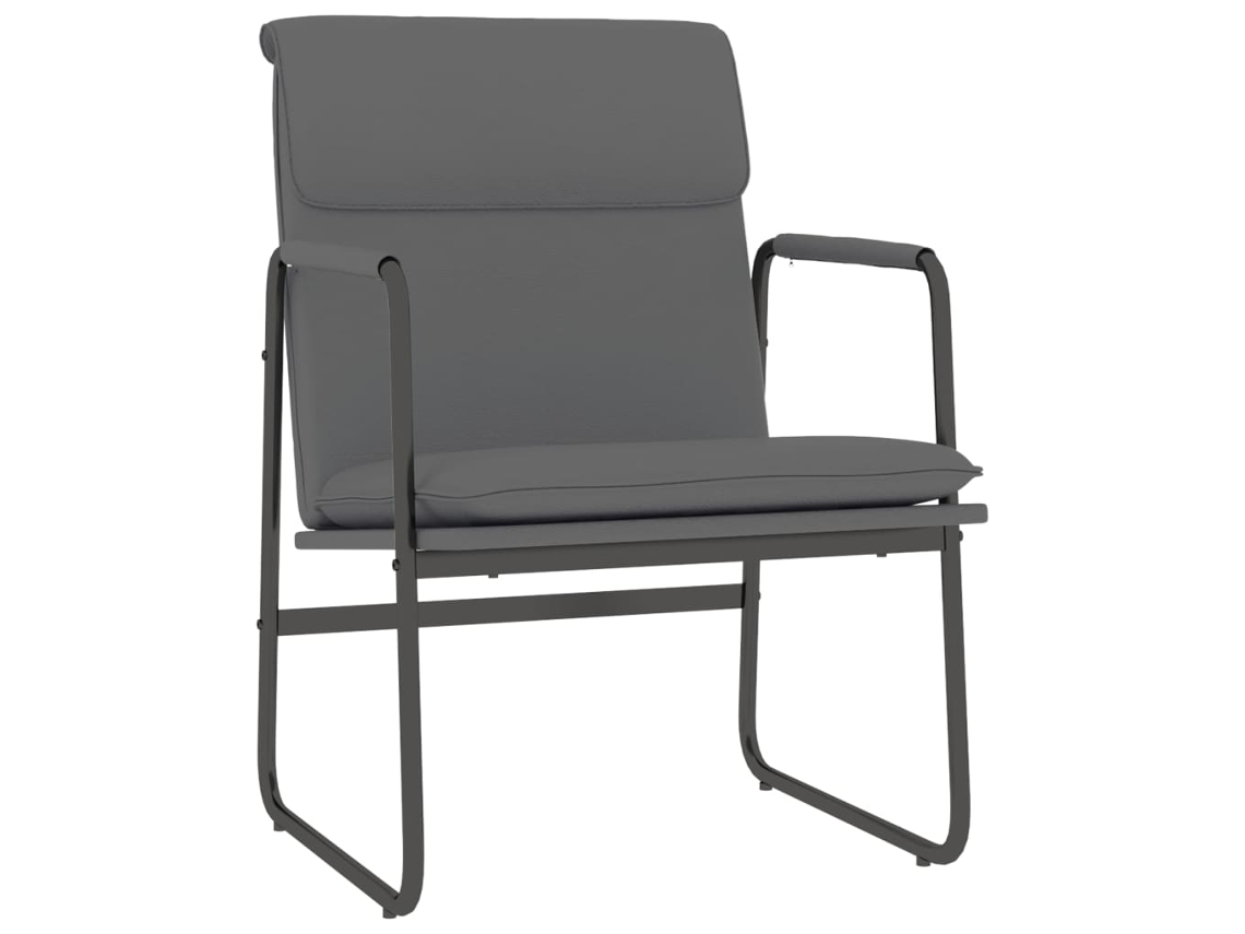 Conjunto 1 Cadeira Lounge Vidaxl Cinzeto Couro Sintético (54.5 X 63.5 X 80 Cm)
