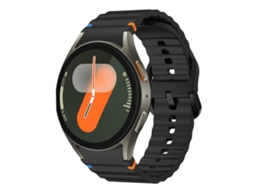Bracelete Silicone com Fivela Colorida e Costura Ondulada Preta para Samsung Galaxy Watch Fe/7/6/5/4 XIAOMOYU