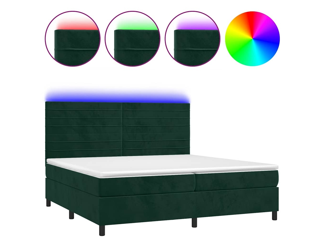 Box Spring Bed, Box Spring Beds Vidaxl Verde Veludo (200 X 200 Cm)