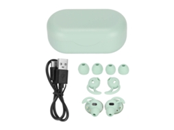 Aetheria fones de Ouvido Bluetooth 5.1 Sem Fio Hifi Estéreo com Gancho Auricular Desmontável e Microfone Anti ruído Verde