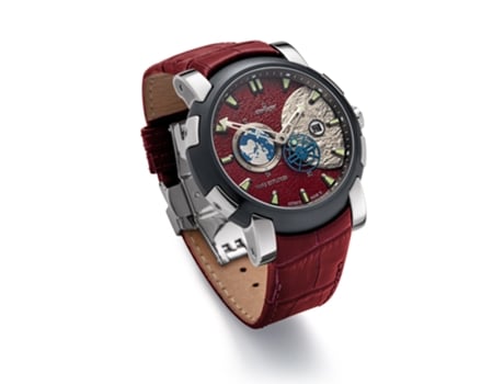 Relógio masculino automático Mars Explorer Kronsegler em vermelho e preto com superluminova