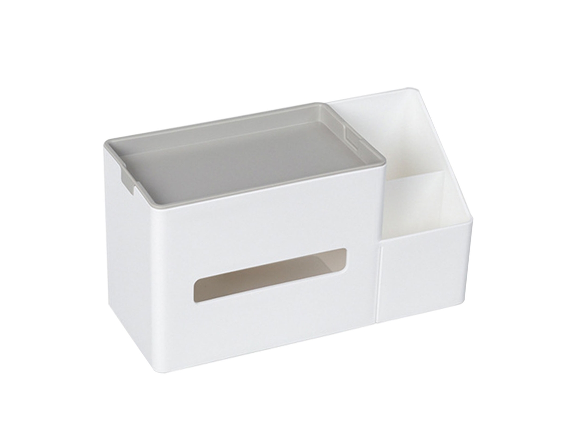 Caixa de Papel Higiênico Multifuncional de Mesa S/MARCA com Suporte para Canetas Branco
