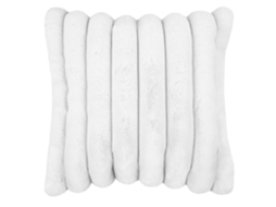 Coussin Em Imitação De Pele Ultra Macia Com Faixas Brancas 45x45 Cm