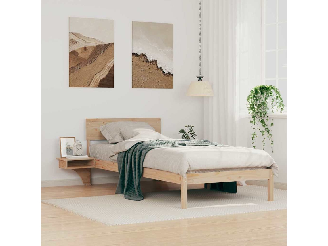 Vidaxl Estrutura Da Cama Com Cabeceira Castanho 90 X 200 Cm