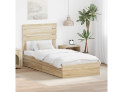 Vidaxl Cama Com Armazenamento Com Gaveta Carvalho Sonoma 75 X 190 Cm