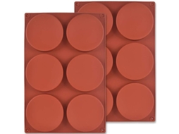 Molde De Silicona Para Pasteles Redondo, 2 Pacotes 6 Cavidades 4 Polegadas Para Pasteles, Portavasos De Resina, Sabonete Artesanal