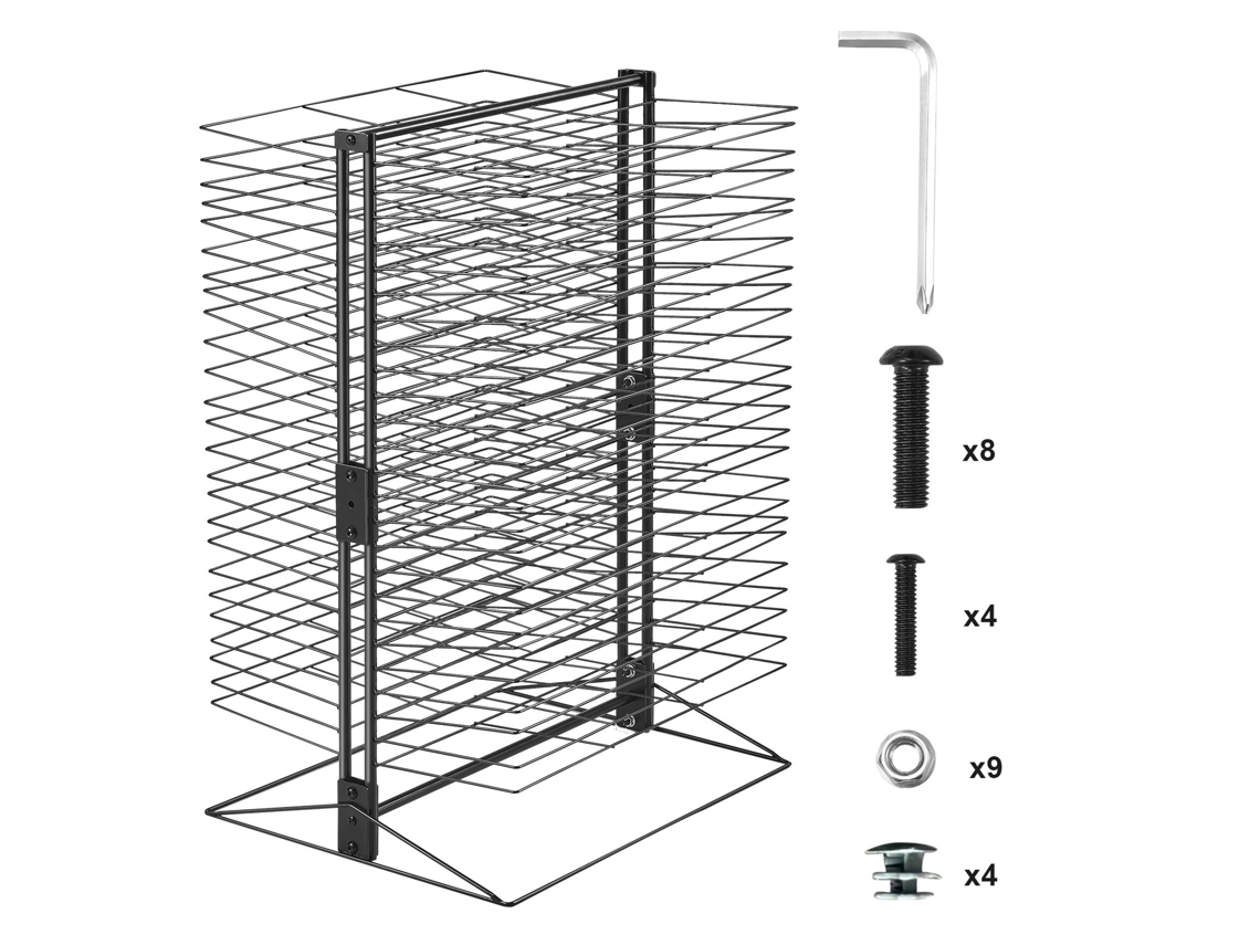 Varal De Secagem De Tinta Vevor Com 50 Prateleiras Removíveis, Ideal Para Salas De Aula.