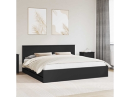 Vidaxl Estrutura Da Cama Preto 200 X 200 Cm Madeira De Engenharia