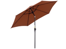 Chapéu de Sol BTFORUS Ø260x235cm Reclinável com Manivela e 6 Hastes para Terraço