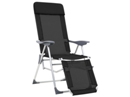 Maison Exclusive - Cadeiras Campismo Dobráveis C/ Apoio Pés 2 Pcs Textilene Preto