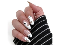 Conjunto de 24 Peças de Tips para Unhas de Halloween em Estilo Redondo Modelo Jp1234