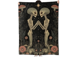 Mantas Românticas De Flanela, Macias, Confortáveis ​​e Leves Para Quarto, Sofá, Cama, Para Amantes Do Terror, 70x100cm Caveira Alienígena Hexinyigjly
