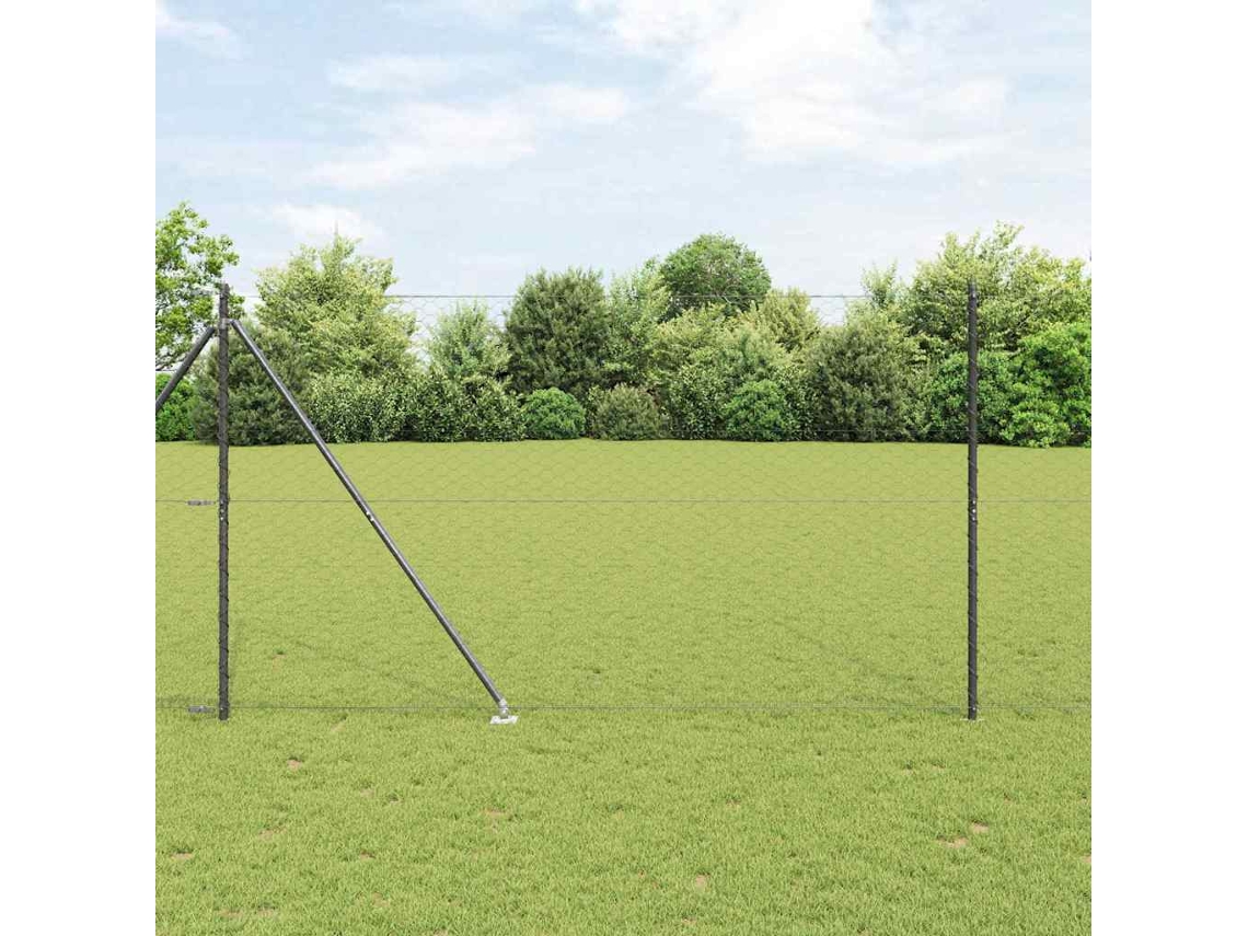 Vidaxl Cerca Hexagonal Com Poste 100 X 1,6 M Aço Revestido De Pvc