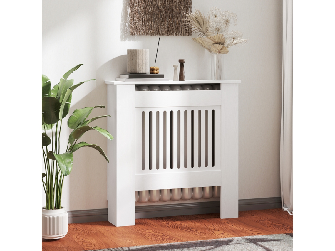 Capa Para Radiador Em Mdf Branco, 78x19x81cm, Ideal Para Quartos E Salas De Estar - Revestimento Decorativo De Aquecimento