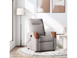 Vidaxl Poltrona De Massagens Reclinável Tecido Cinzento-acastanhado
