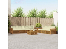 Vidaxl Conjunto De Sofás Para Exterior 8 Unid. Natural E Creme