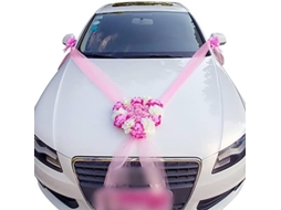 Guirlanda De Rosas Cor De Rosa Para Carro, Decoração De Casamento, Adereço De Carro Com Coração, Para Noivos Igvtrade
