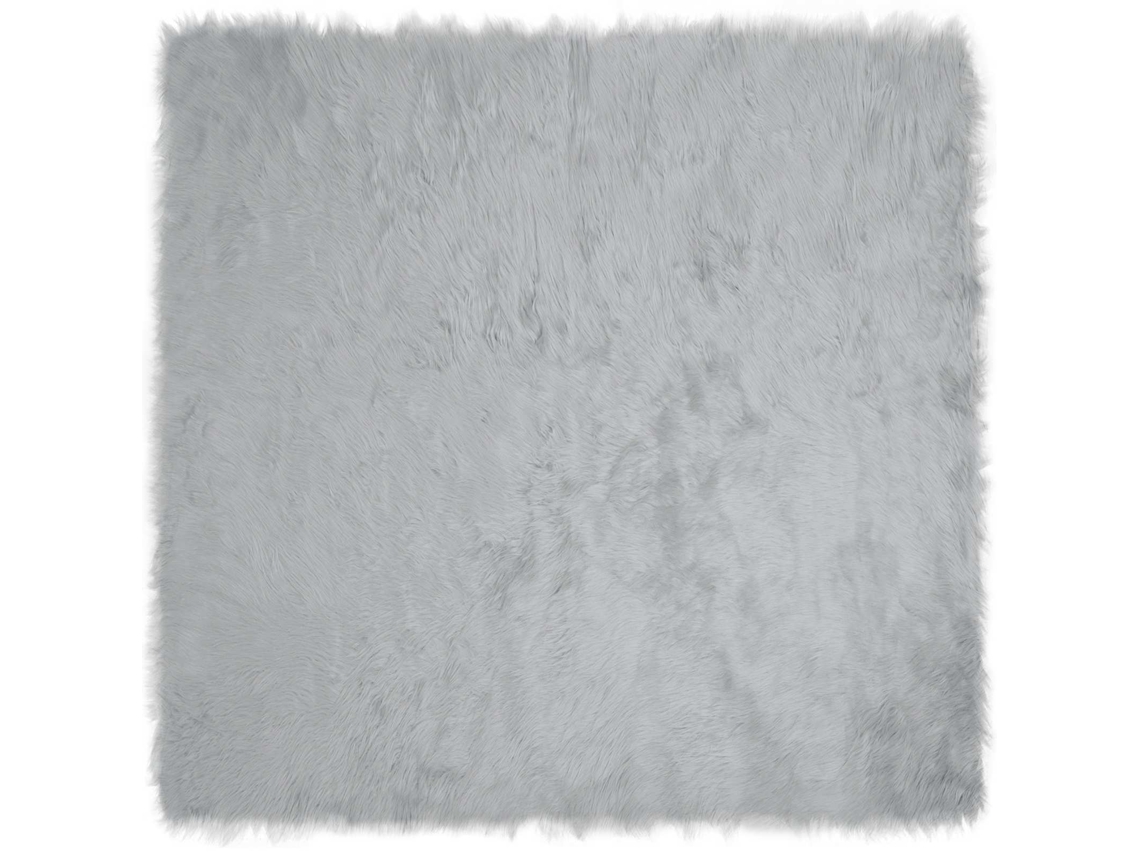 Vidaxl Tapete De De Ovelha Sintética Tafalla Cinzento 160 X 160 Cm