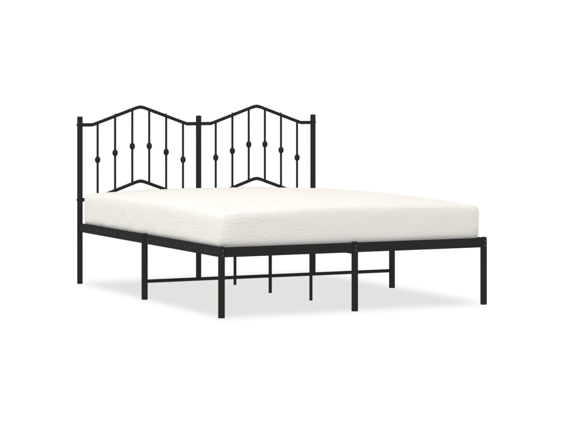 Estrutura de Cama com Cabeceira Metal Preto MAISON EXCLUSIVE 140x200 cm