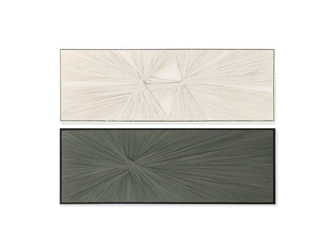 Pintura Home Esprit Verde Bege Moderno 153 X 4,5 X 53 Cm (2 Unidades)