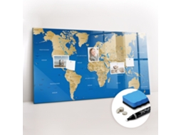 Quadro De Vidro Magnético Mundo Países Para O Quarto Das Crianças Espelharte (120x60 Cm)