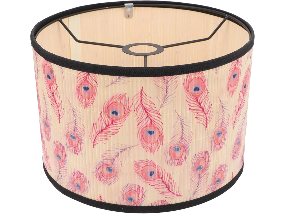 Abajur Decorativo Retrô E27 Para Luminária Pendente Em Bambu E Ferro.